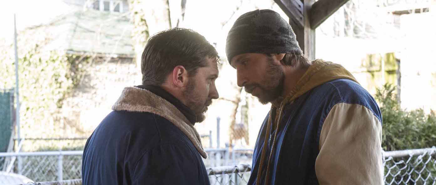 Tom Hardy as ÒBobÓ and Matthias Schoenaerts as ÒEric DeedsÓ in THE DROP. Photo by Barry Wetcher. Copyright © 2014 Twentieth Century Fox.